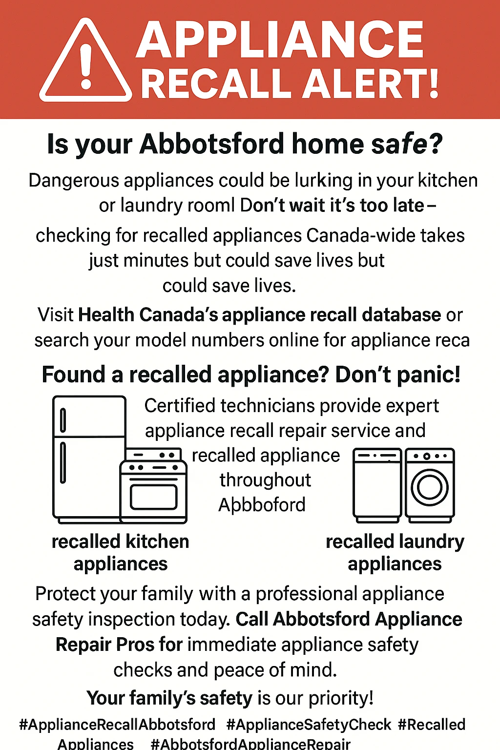 Appliance recall alert graphic