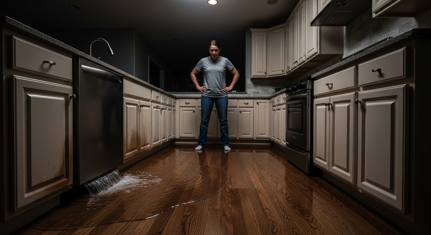 DIY appliance installation disaster resulting in water damage