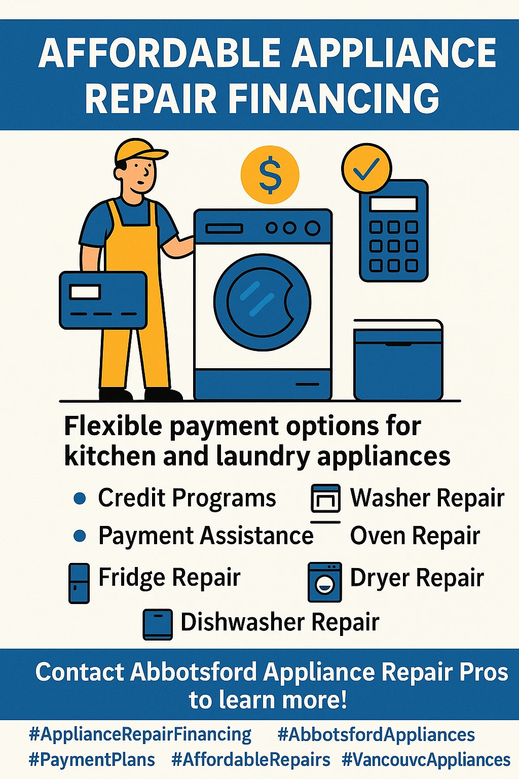 5 key takeaways for appliance repair financing in Abbotsford infographic