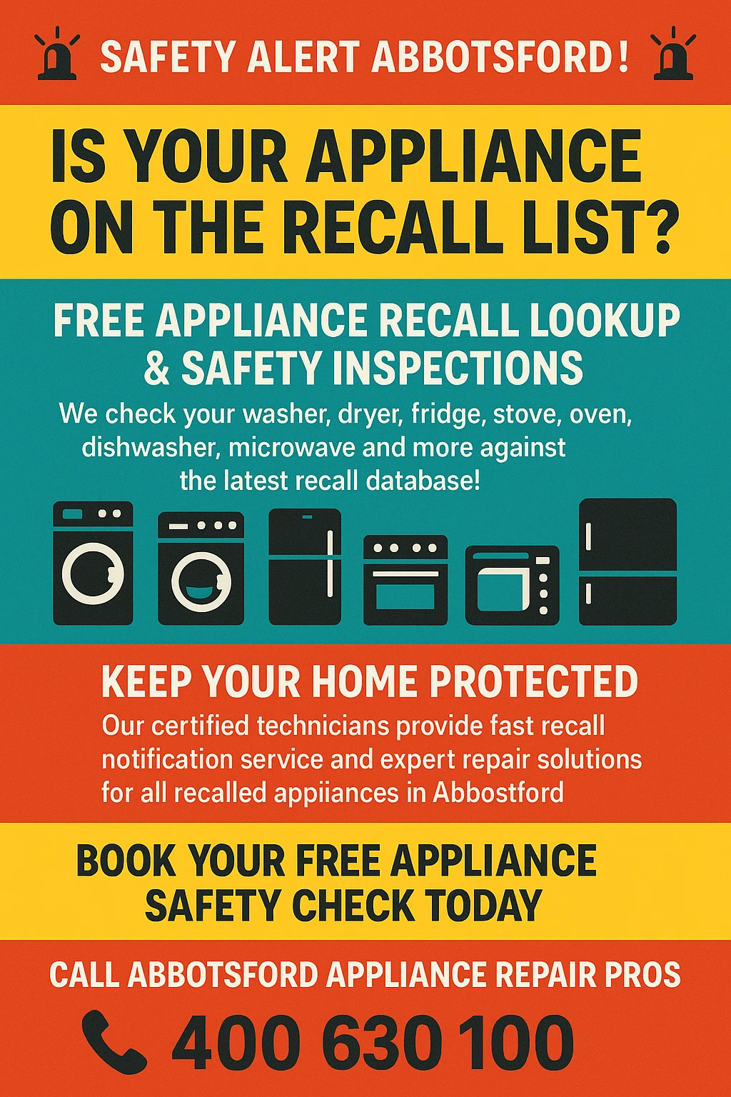 Appliance Recall Check Abbotsford Key Takeaways Infographic