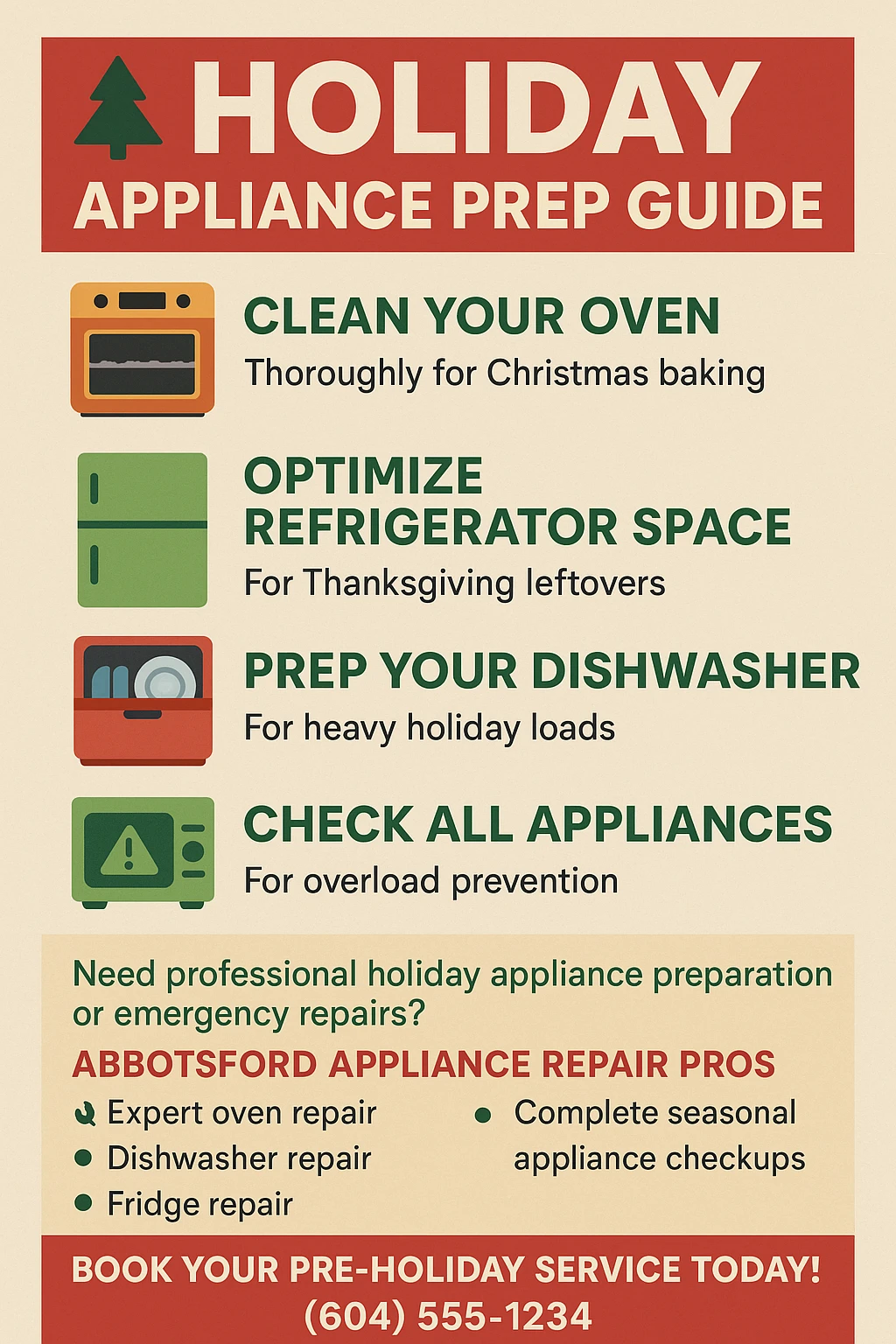 Holiday Appliance Preparation Abbotsford Infographic