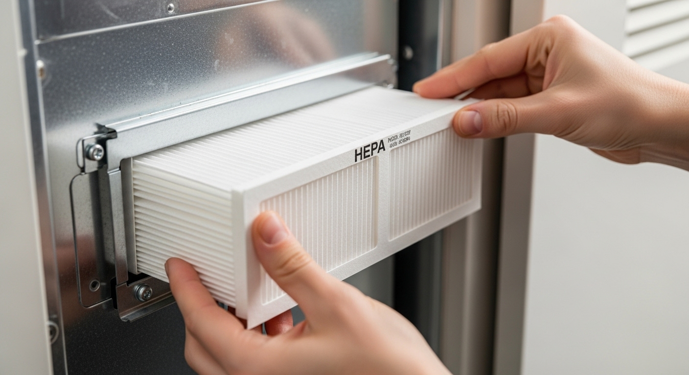 HVAC HEPA filter replacement for spring allergens