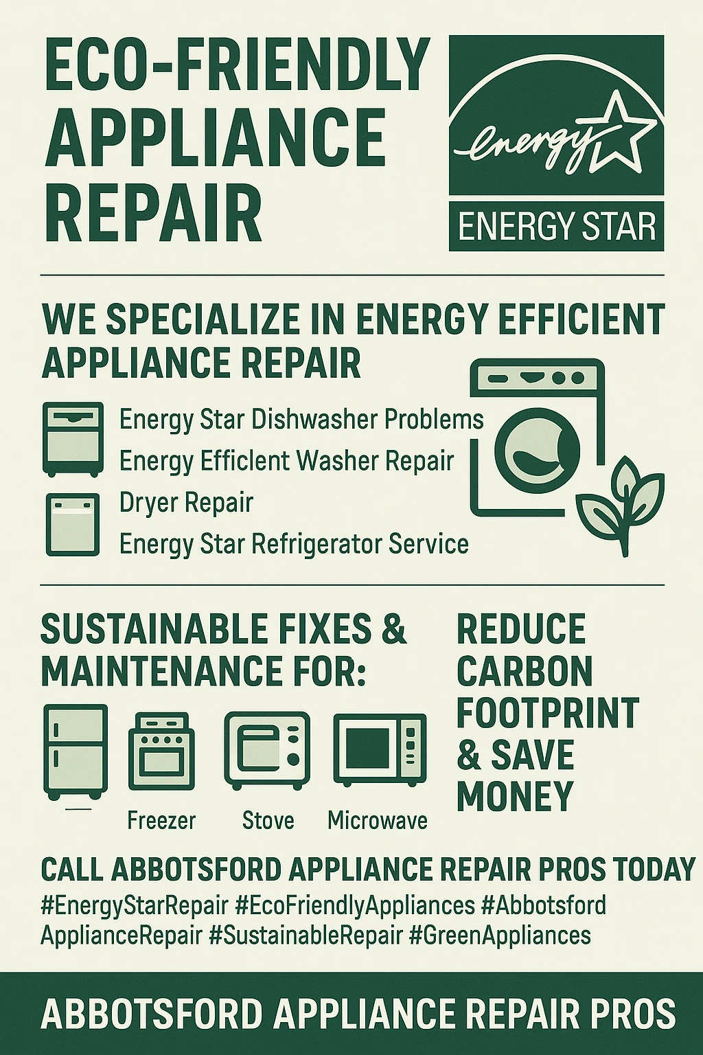 Energy efficient appliance repair Abbotsford infographic takeaways