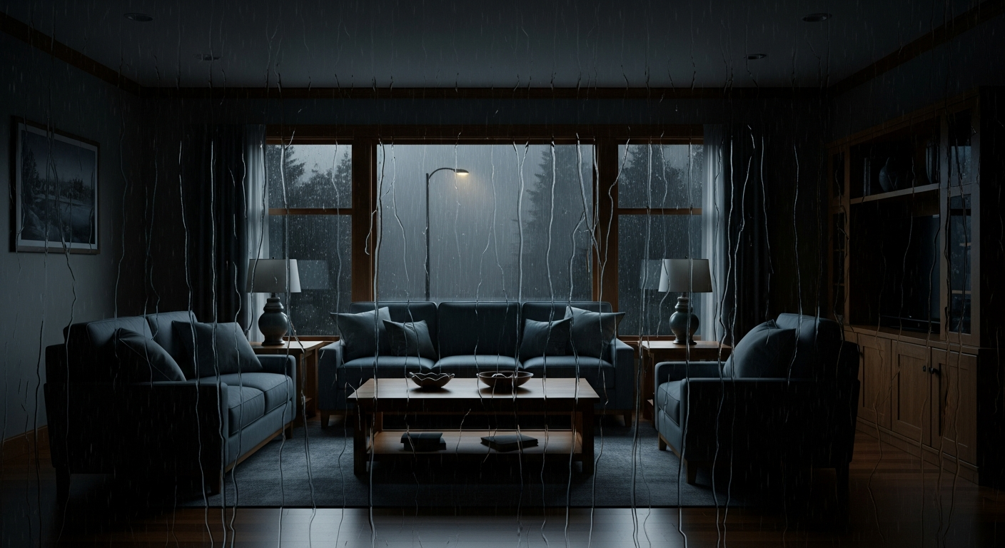 Abbotsford storm power outage in a living room