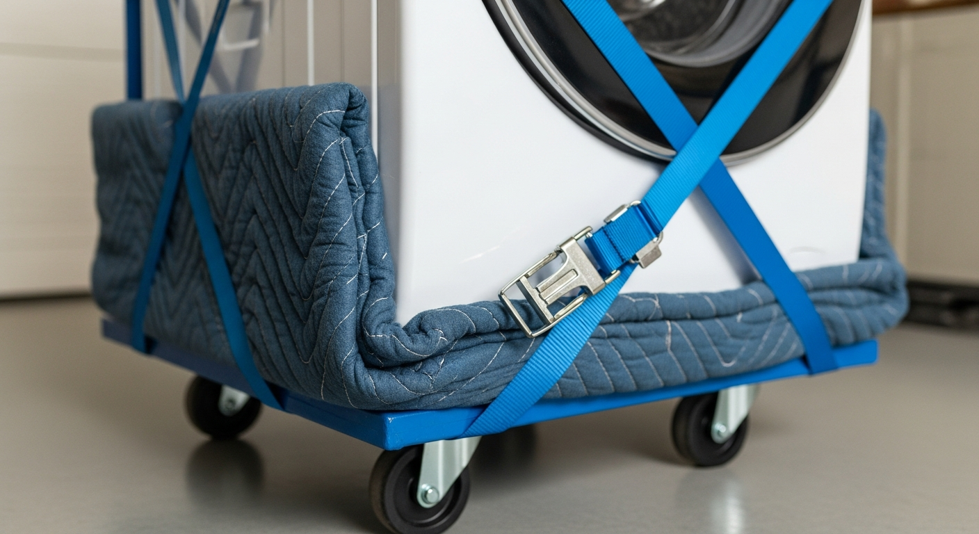 Heavy duty appliance dolly and moving straps for safe transport