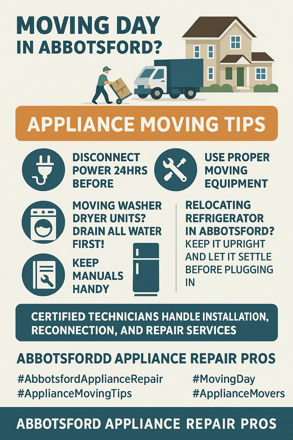 Key takeaways for moving appliances in Abbotsford