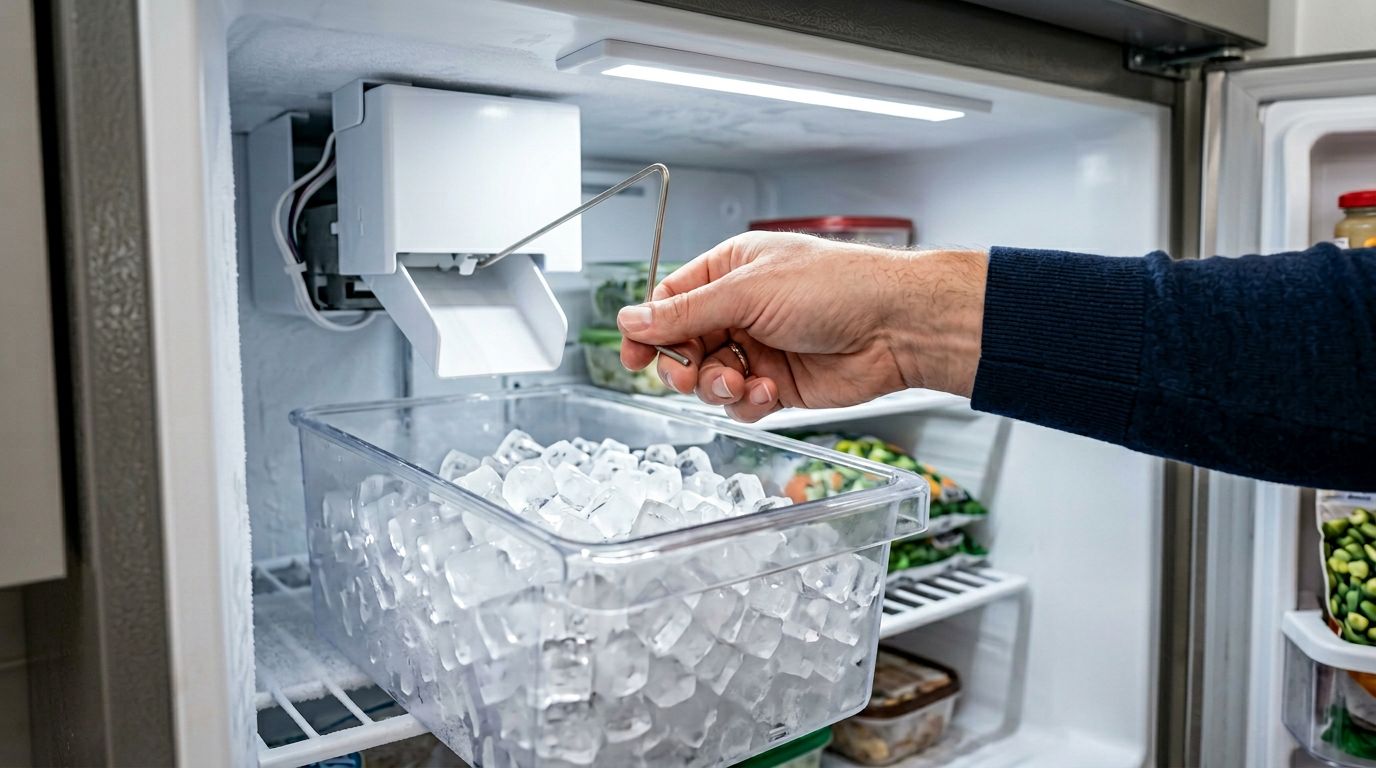 refrigerator ice maker shut off arm troubleshooting